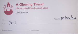 A Glowing Trend Handcrafted Candles Gift Card